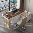 thumbnail image 3 of Meeting Office Desk Shelves Console Coffee Extender Writing Desk Foldable Decorations Scrivanie Per Ufficio Luxury Furniture My Lux Decor Round, 3 of 8