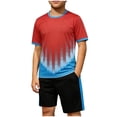 thumbnail image 2 of ITSAME Boys Athletic Outfit Sets, Breathable Quick-Dry Crewneck T-Shirt and Shorts Outdoor Sport Sets 2-Piece Red Size 11-12, 2 of 6
