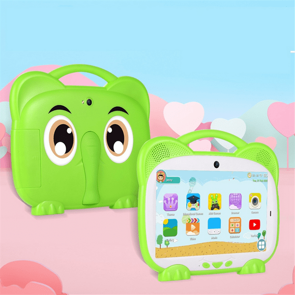 7 Inch Kids Tablet Quad Core 1+8G Dual Card WiFi Android 7.0 Tablets for Study Education Kids Gift Kids Software,Orange