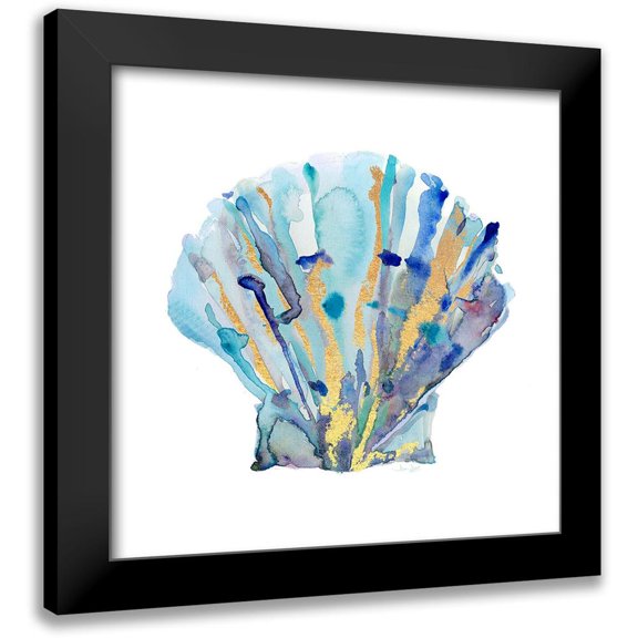Jin, Jing 12x12 Black Modern Framed Museum Art Print Titled - Sea Glass Nautilus