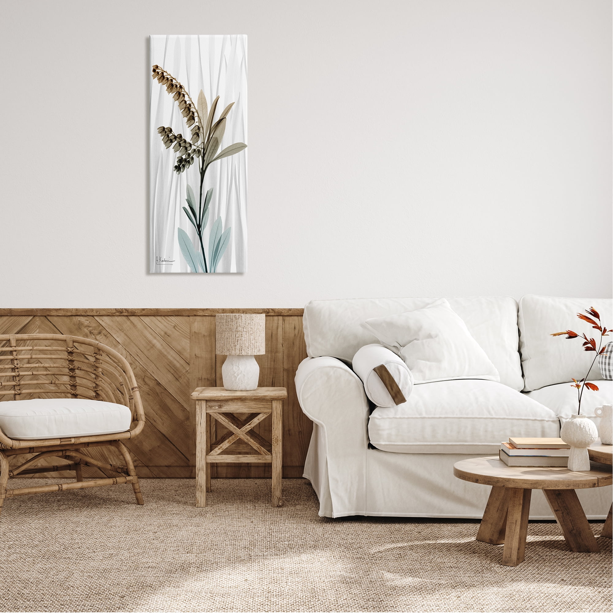 Stupell Industries Modern Snowdrops Flower Botanical & Floral Painting Gallery Wrapped Canvas Print Wall Art, 17 x 40
