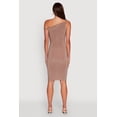 thumbnail image 4 of Womens Ruched One Shoulder Bodycon Mini Dress, 4 of 4