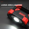 thumbnail image 3 of Luz de trabajo LED recargable, reflector portátil plegable de 2 mazorcas con base magnética y soporte de rotación de 360, focos impermeables para acampar, emergencia, 3 of 5