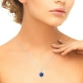 thumbnail image 4 of Mauli Jewels Engagement Necklace for Women 1.06 Carat Brilliant Cut Round-Shape Gemstone And Diamond Pendant 4 prongs 10K White Gold With 18'' Rope Chain|Silver Chain, 4 of 6