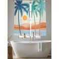 thumbnail image 5 of Boho Summer Beach Sheer Curtains 72 Inch Length 2 Panels Set, Abstract Tropical Palm Trees Watercolor Voile Window Treatment Curtains Sheers Drapes for Bedroom/Living Room/Kitchen 52"x72"x2, 5 of 7
