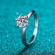 thumbnail image 2 of Anillo de plata de ley 925 para mujer, oro pt950, 50 puntos, 1 quilate, moissanita, seis garras, anillo en T con lunares, accesorio de moda, 2 of 5