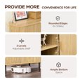 thumbnail image 4 of MARNUR Sideboard Buffet Cabinet 55" Storage Cabinet with 2 Sliding Tambour Doors, Adjustable Shelves for Kitchen Office Bedroom Hallway Entryway, Oak, 4 of 10