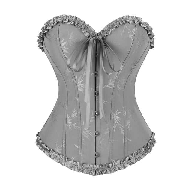 Grebrafan Corset Bustier Renaissance pour Femmes Gris G