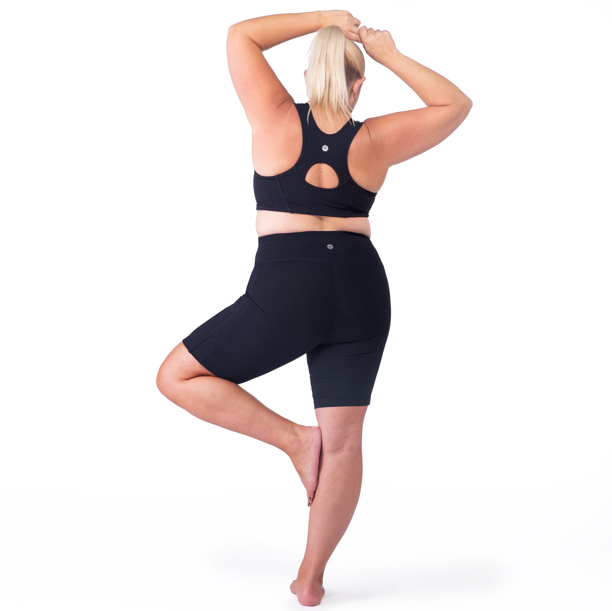 Rainbeau Curves Basic Compression Bike Short, Women's Plus Black 22/24
