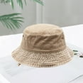 thumbnail image 5 of ruhuadgb Hat,Bucket Hat Solid Color Washed Vintage Anti-UV Sunscreen Decorative Denim Unisex Women Men Cap Headwear, 5 of 8
