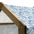 thumbnail image 5 of Paisley Pet House, Hand Painting Look Ikat Style Vintage Eastern Floral Doodle in Watercolor Art, Outdoor & Indoor Portable Dog Kennel with Pillow and Cover, 5 Sizes, White and Blue, by Ambesonne, 5 of 5