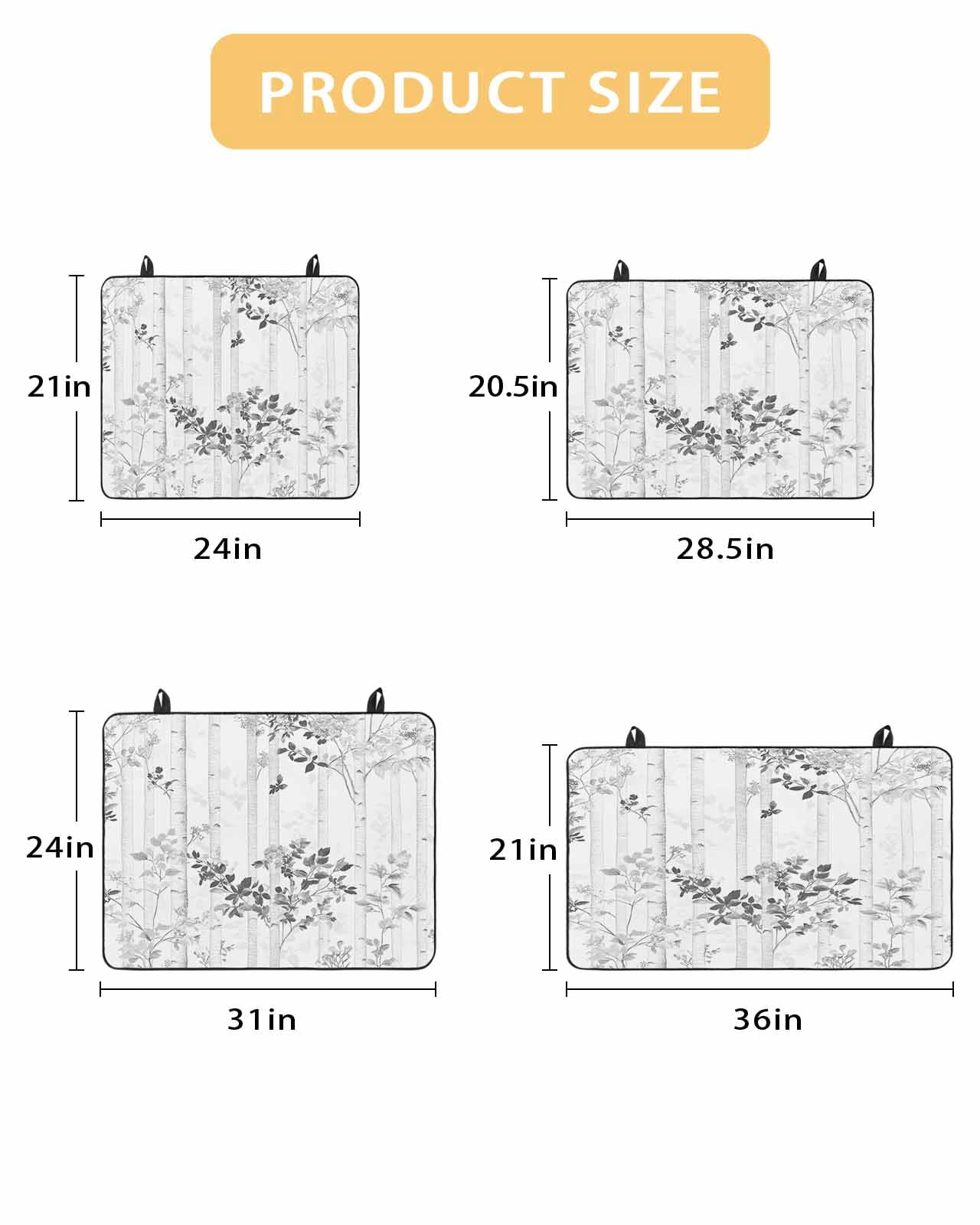 nqOlkjepod Large Induction Cooktop Protector Mat 36"x21", Grey Branches Forest Stove Top Covers for Electric Stove, Gray Tree Watercolor Decorative Stove Burner Cover Mats, Glass Top Stove Cover