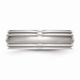 thumbnail image 3 of Stainless Steel Brushed and Polished Ridged 7.00mm Band Size: 10; for Adults and Teens; for Women and Men, 3 of 6