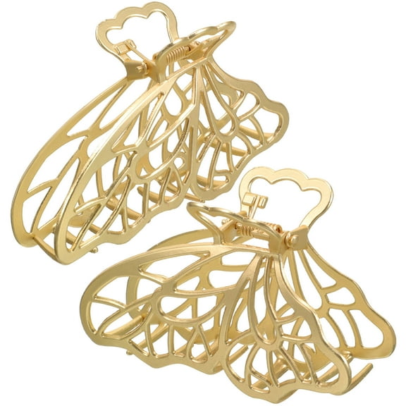 LULULION 2Set Small Metal Hair Clips for Women Hollow Design Elegant Headdress Accessory