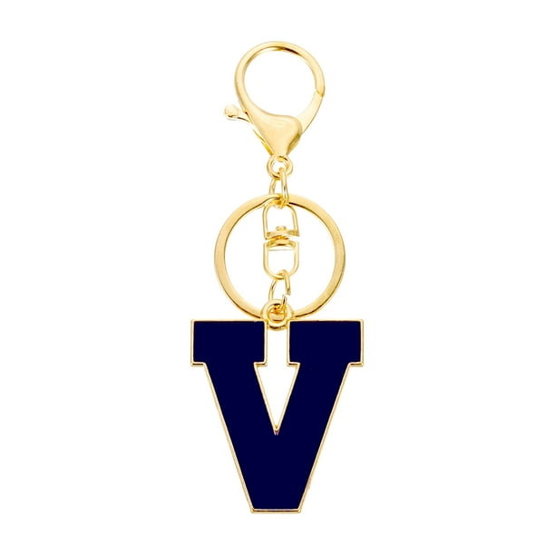 Llaveros de letra inicial Uxcell, llavero de metal personalizado A-Z, regalo para mujeres y hombres, llaveros para bolsos y llaves de coche (V)