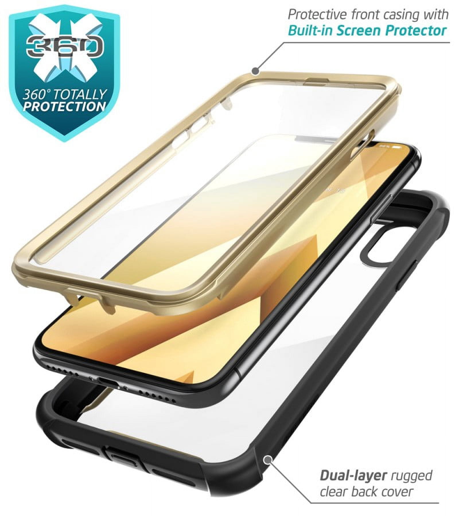 iPhone XS Max Case, i-Blason [Ares] Full-body Rugged Clear Bumper Case with Built-in Screen Protector for iPhone XS Max Case (2018 Release)