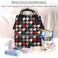 thumbnail image 5 of Daiia Houndstooth Green Red Large Capacity Baby Bag Waterproof Stylish Diaper Bag Mummy Backpack Adjustable Straps Diaper BagBaby Essentials Bag, 5 of 6