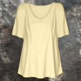thumbnail image 6 of HuangHuanChen Women's Short Sleeve T Shirt V Neck Oversized Tshirt for Women Casual Loose Fit Basic Tee Solid Color Tshirt Shirt Yellow XXL, 6 of 6