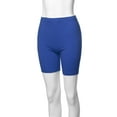 thumbnail image 5 of A2Y Women's Basic Solid Premium Cotton Mid Thigh High Rise Biker Bermuda Shorts Sapphire M, 5 of 5