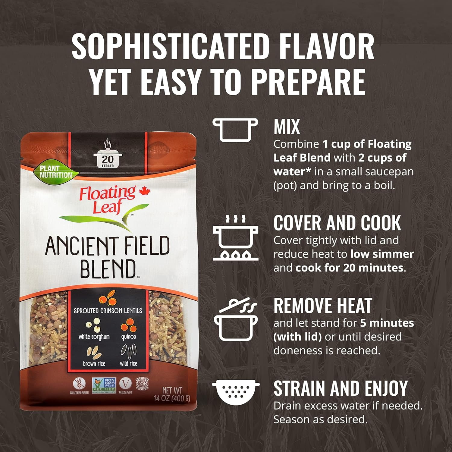 Floating Leaf Ancient Field Blend Rice 14 oz (Pack Of 6)
