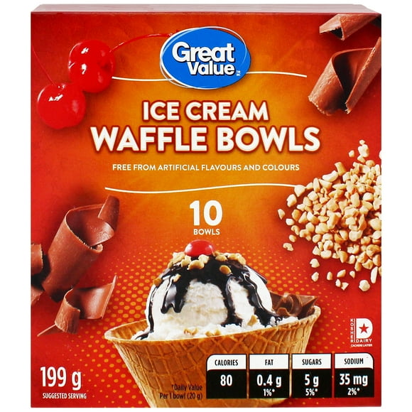 Great Value Ice Cream Waffle Bowls