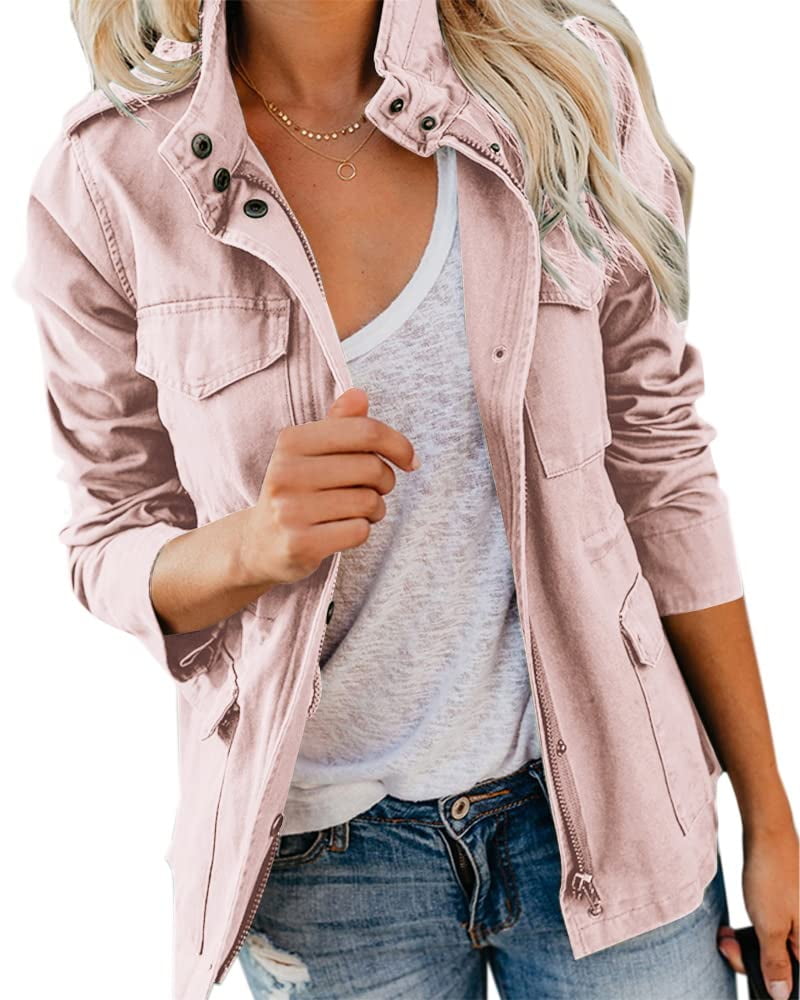 Womens pink utility jacket cheap