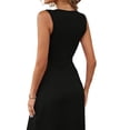 thumbnail image 4 of Duoif Formal Dresses for Women 2025 Sleeveless Front V Neck Casual Summer Dress Cute Bodycon Dresses Womens Dresses Black L, 4 of 6