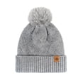 thumbnail image 3 of Anhility Womens Winter Hat Scarf Gloves Set, 3 in 1 Casual Solid Color Knit Warm Beanie with Pom Pom, Thickened Cozy Elastic Hat Glove Scarf Set for Skating, Dating, Hiking or Riding, Gray, 3 of 3
