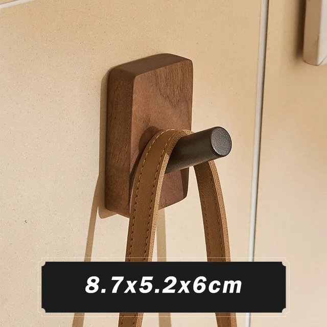 Gancho de madera maciza Simple, colgador colgante de nogal para pared de baño, dormitorio, Perchero de almacenamiento, decoración de llaves y toallas para el hogar, nuevo