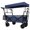 Dark Blue + Steel+4, variant on YANGXUN All-Terrain Folding Utility Cart with Detachable Sun Cover for Outdoor Activities