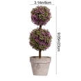 thumbnail image 3 of Planta topiaria de boj artificial en maceta, pequeña decoración de mesa falsa para oficina exterior interior, 3 of 6