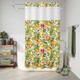 thumbnail image 6 of No Hook Shower Curtain, Yellow Lemons Shower Curtains for Bathroom with See Through Top Window, Summer Botanical Watercolor Orange Waterproof & Washable Bath Curtain Narrow 54"x78", 6 of 9