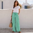 thumbnail image 6 of Stralyhd Palazzo Pants for Women Straight Leg 2026 Summer Striped Pants Casual Flowy Lounge Pants Drawstring Elastic Waist Trousers with Pockets Green XXL, 6 of 7