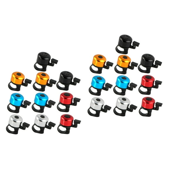 Bike Bell, 20 pcs Miniature Bike Bell Loud Bell Prcatical Melodious Road Bike Thumb Bell Accessory (Black Red Blue Golden and Silver 2pcs for Each)