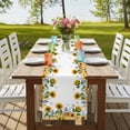 thumbnail image 4 of Table Runners 70 Inches Long Dress Scarves, Eucalyptus Leaves Farmhouse Coffee/Dining/Kitchen Table Decor, Holiday Table Runner, Sunflowers Spring Watercolor Country Floral Bee 13x70 Inch, 4 of 9