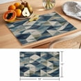 thumbnail image 6 of Blue Geometric Placemats Set of 8 Rhombus Modern Abstract Art Place Mats Indoor Wipeable Table Mats Washable Cloth Dining Table Placemats for Kitchen Holiday Party Home Decor 13x19 Inch, 6 of 9