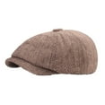 thumbnail image 5 of yuksok Hat British Fashion Cap Winter Male Warm Spring Newsboy Cap Khaki, 5 of 9