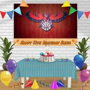 ATLANTA HAWS Birthday Banner Personalized Party Backdrop Decoration 60 x 44 Inches