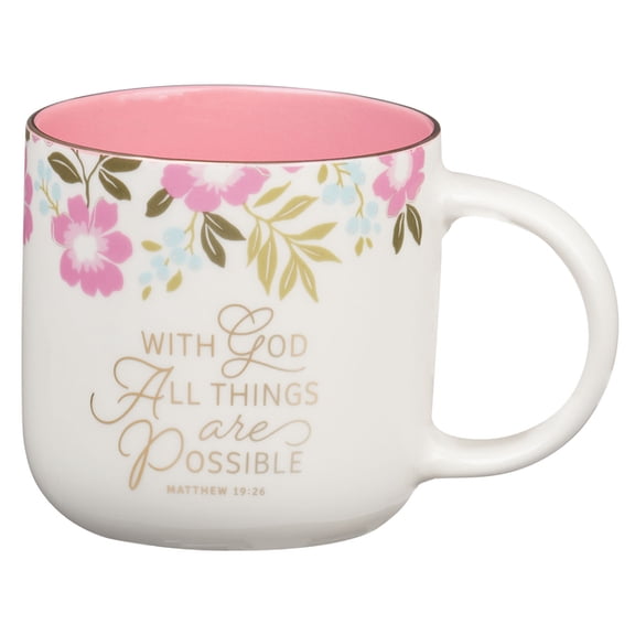 Christian Art Gifts Inspirational Scripture Ceramic Coffee & Tea Mug for Women: All Things Are Possible Encouraging Bibl, (Hardcover)