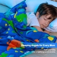 thumbnail image 4 of Anjee Kids Weighted Blanket 3lbs, Washable Breathable Heavy Blanket with Premium Glass Beads, All-Season Use for Relaxation, Blue Dinosaur 36" x 48", 4 of 11