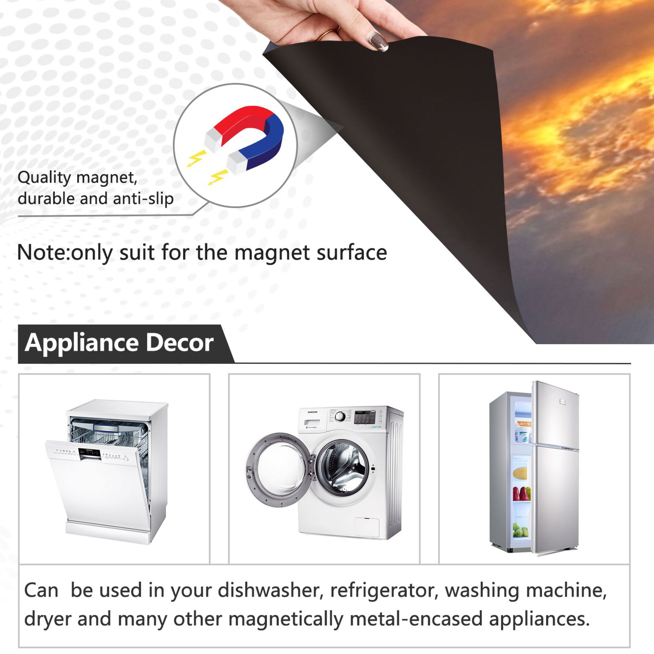 Dishwasher Magnetic Sticker 23x26 Inch Refrigerator Magnetic Sticker Washing Machine Magnetic Sticker Kitchen Panel Magnetic Sticker Home Decor Super Cool Sky