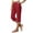 02# Red, variant on HKYNLAG Capri Pants for Women Petite Split Button Elastic Waist Cotton Linen Capris Summer Casual Pedal Pushers with Pockets Gray 2XL
