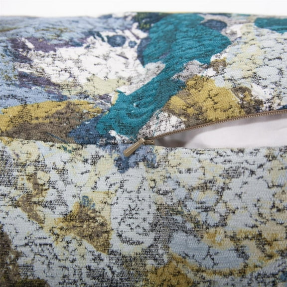 HOWARD ELLIOTT STANTON Pillow Throw 24x24 Turquoise Burnout Texture Blue