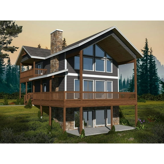 001-3931: Cabin Mountain 3 Bed, 3 Bath Luxury Home Plan, 2835 Sq Ft: Full Blueprints with License to Build by Home Plan Marketplace - Lesuto
