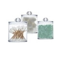thumbnail image 3 of HAMPPLIES 2Pcs Cotton Swab Box with Cover Clear Round Container for Living Room, 3 of 8