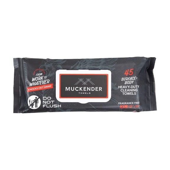 Muckender Heavy Duty Cleaning Wipes – Paint Prep & Degreasing – Flat Pack Travel Size Hand & Tool Cleaning Towels – Eco-Friendly, Unscented – (45 ct Flat Pack)