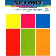 Tag-A-Room 1" x 2 5/8" Color Coded Mailing Labels, 450 Count