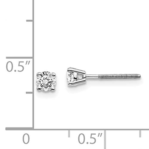 14K White Gold .30ct SI3 G-I Diamond Stud Thread On and Off Post Earrings