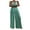 Blue, variant on Sleeveless Wide Leg Jumpsuit for Women, High Waist Pleated Decoration Solid Color Summer Clothing