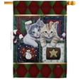 thumbnail image 2 of Breeze Decor 14097 Christmas Christmas Calendar Kittens 2-Sided Vertical Impression House Flag - 28 x 40 in., 2 of 2